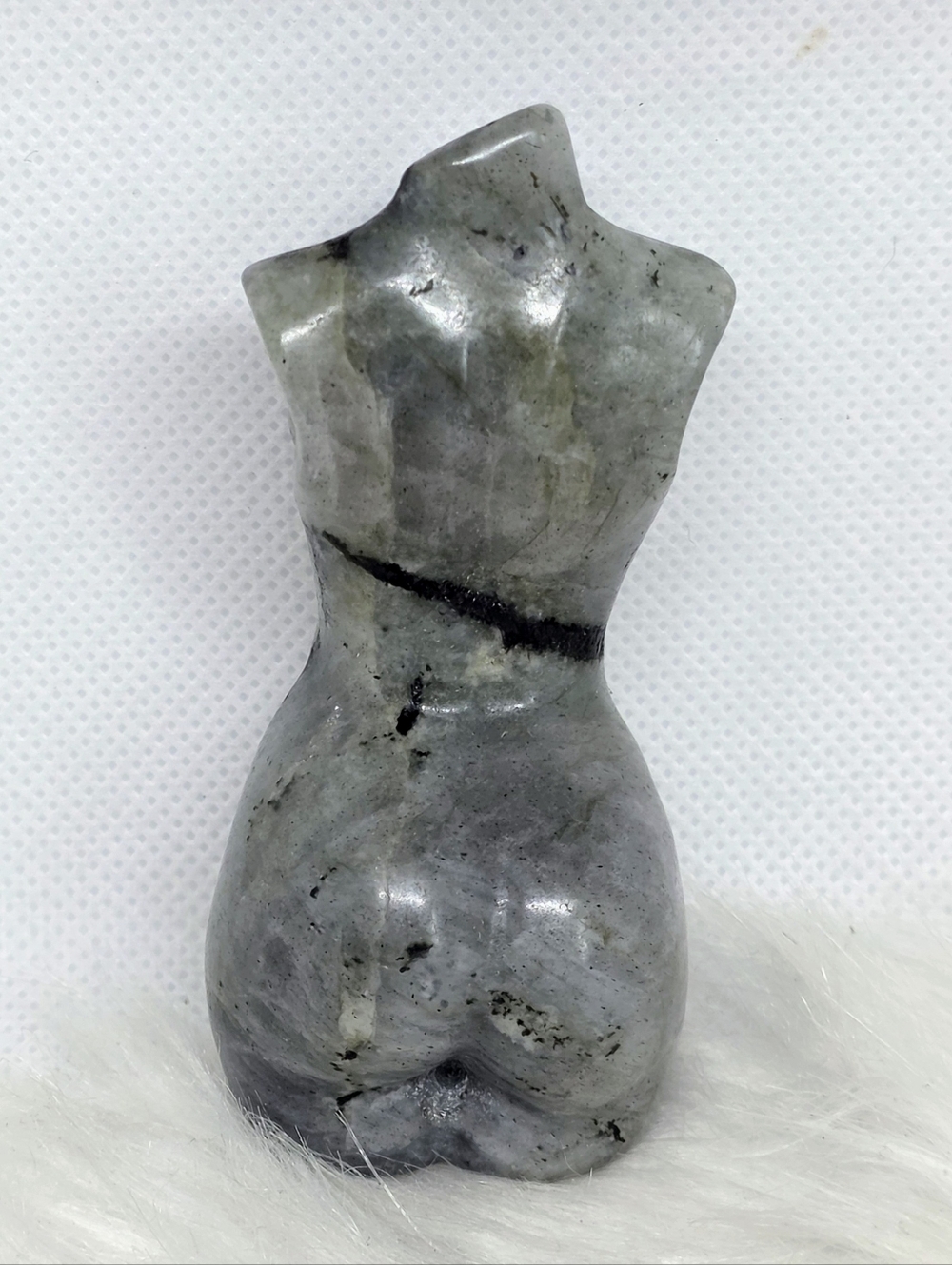✨ Labradorite Goddess Torso Body Carving | Flashy Mystical Feminine Figure | 3” - Picture 2 of 7